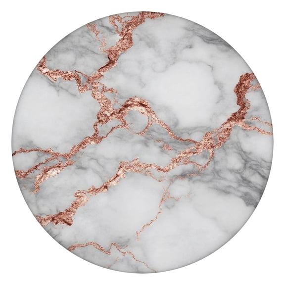 Gray Rose Gold Marble Pattern Round Fitted Tablecloth with Elastic Edge,Dining Table Cover Waterproof,Outdoor Round Tablecloth for Camping,Dining,Indoor and Outdoor