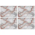 thumbnail image 1 of Gray Rose Gold Marble Pattern Summer Placemats Table Placemats Set Of 4-Linen Kitchen Washable Placemats Table Mats 11.8"x17.7" Non-Slip Heat Resistant, 1 of 6