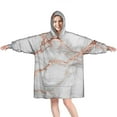 thumbnail image 1 of Gray Rose Gold Marble Pattern Wearable Oversized Blanket,Wearable Blanket Hoodie for Adults,Cozy Hooded Blankets with Super Pockets,Super Warm Fuzzy Pullover for Women & Men, 1 of 6