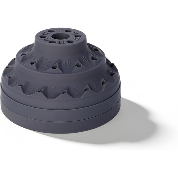 Gray Rotating Tool Bit Holder Stand 31 Hole 360 Spinning Base for Router Bits Dremel Accessories Grinding Points Polishing Wheel Storage Organizer