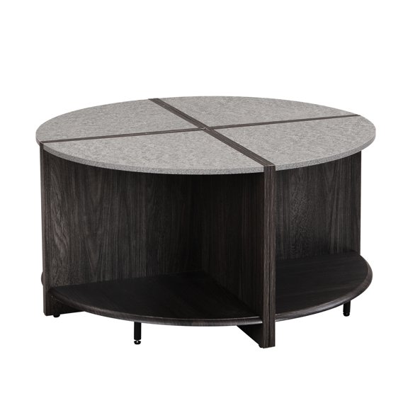 Gray Round 2-Tier Tables - Simple Assembly - Garden & Living Room - Good for Categorizing