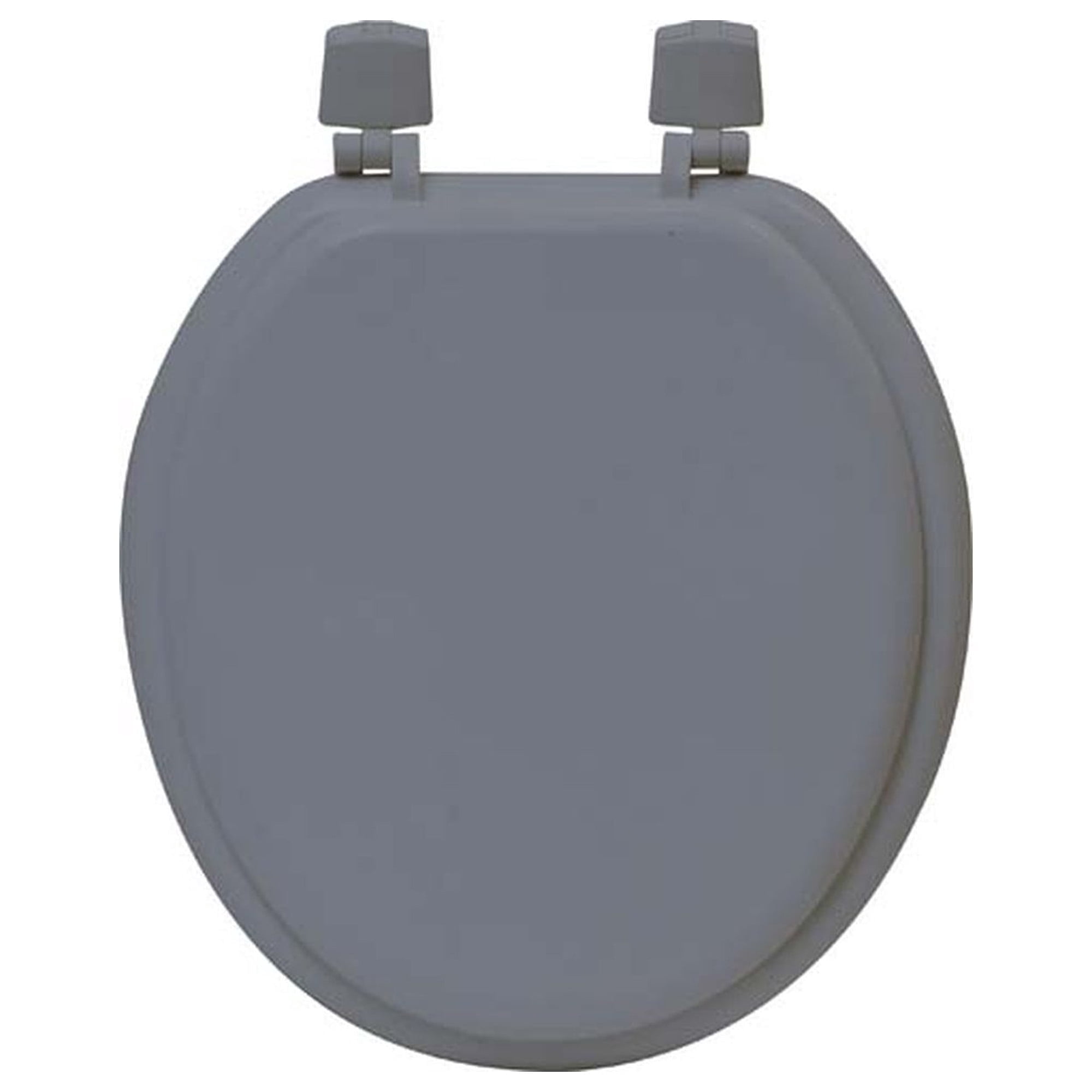 Gray Round Molded Wood Toilet Seat 17 Inches