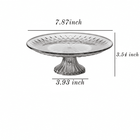 Gray Round Plastic Serving Tray with Stand for Dessert Cupcake,Acrylic Snack Candy Serving Plate,Crystal Clear Cake Platter,for Party Birthday Wedding,7.87inch