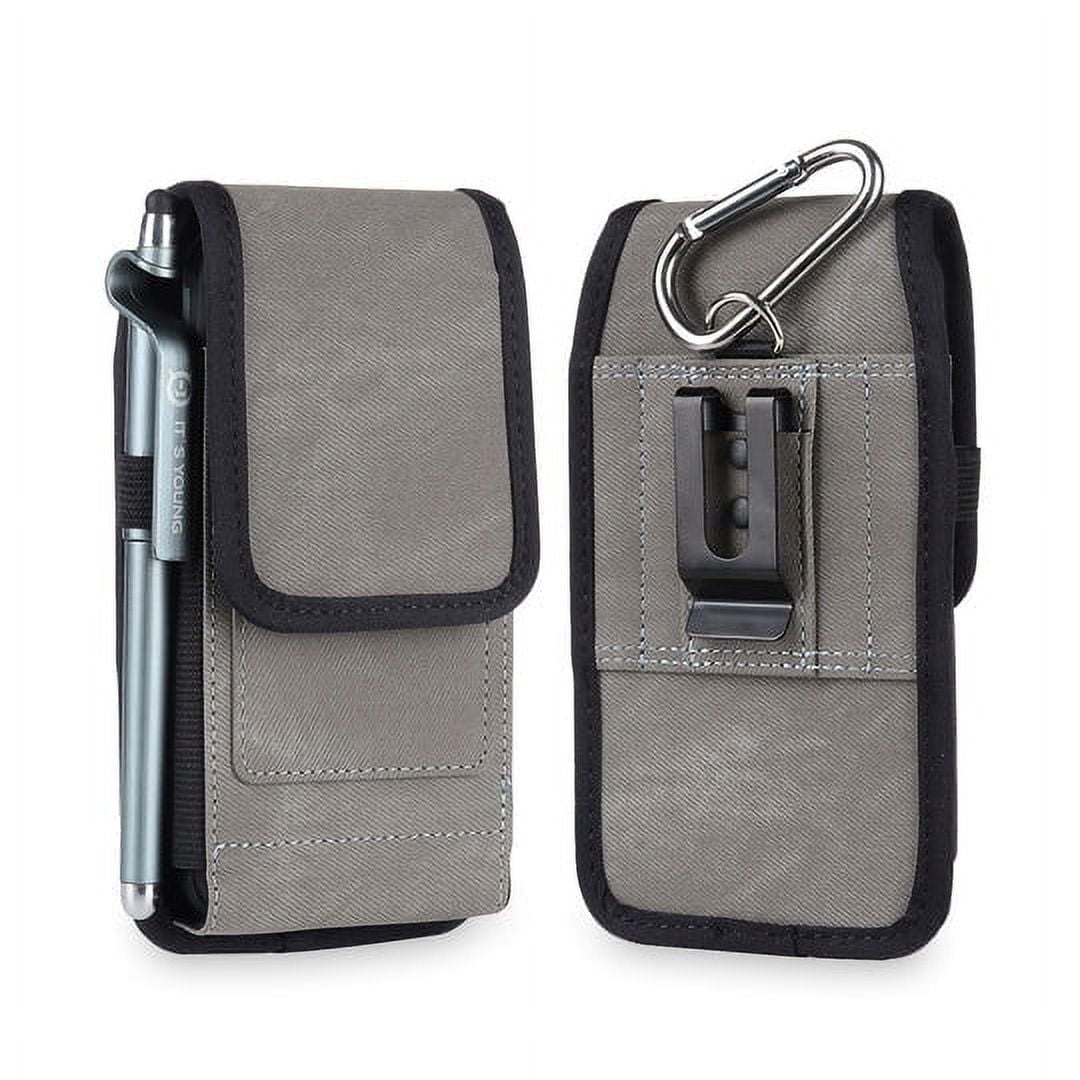 Gray Rugged Vertical Nylon Case with Belt Loop, RFID Card Holder and ...