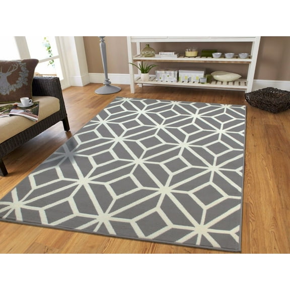 Gray Rugs 8x10 Contemporary Diamond Patterned Moroccan Geometric Grey Area Rug 5