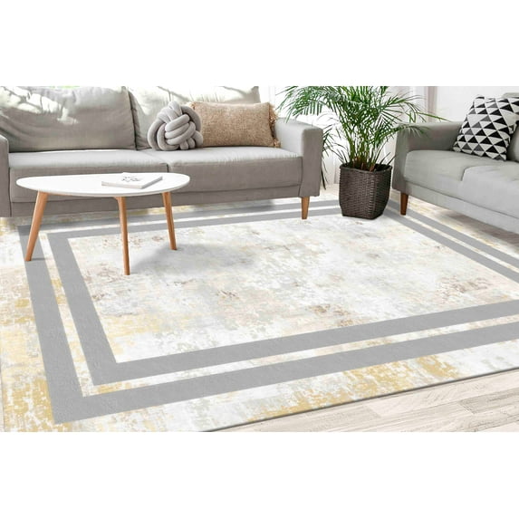 Gray Rugs, Flat Rug, Soft Tones Rug, Modern Rugs, Minimal Rug, Indoor Rug, Custom Rug, Non-Slip Carpet, Nursery Rug, Gift For The Home, 2.6'x6.5' - 80x200 cm
