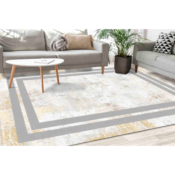 Gray Rugs, Flat Rug, Soft Tones Rug, Modern Rugs, Minimal Rug, Indoor Rug, Custom Rug, Non-Slip Carpet, Nursery Rug, Gift For The Home, 5.9'x9.2' - 180x280 cm