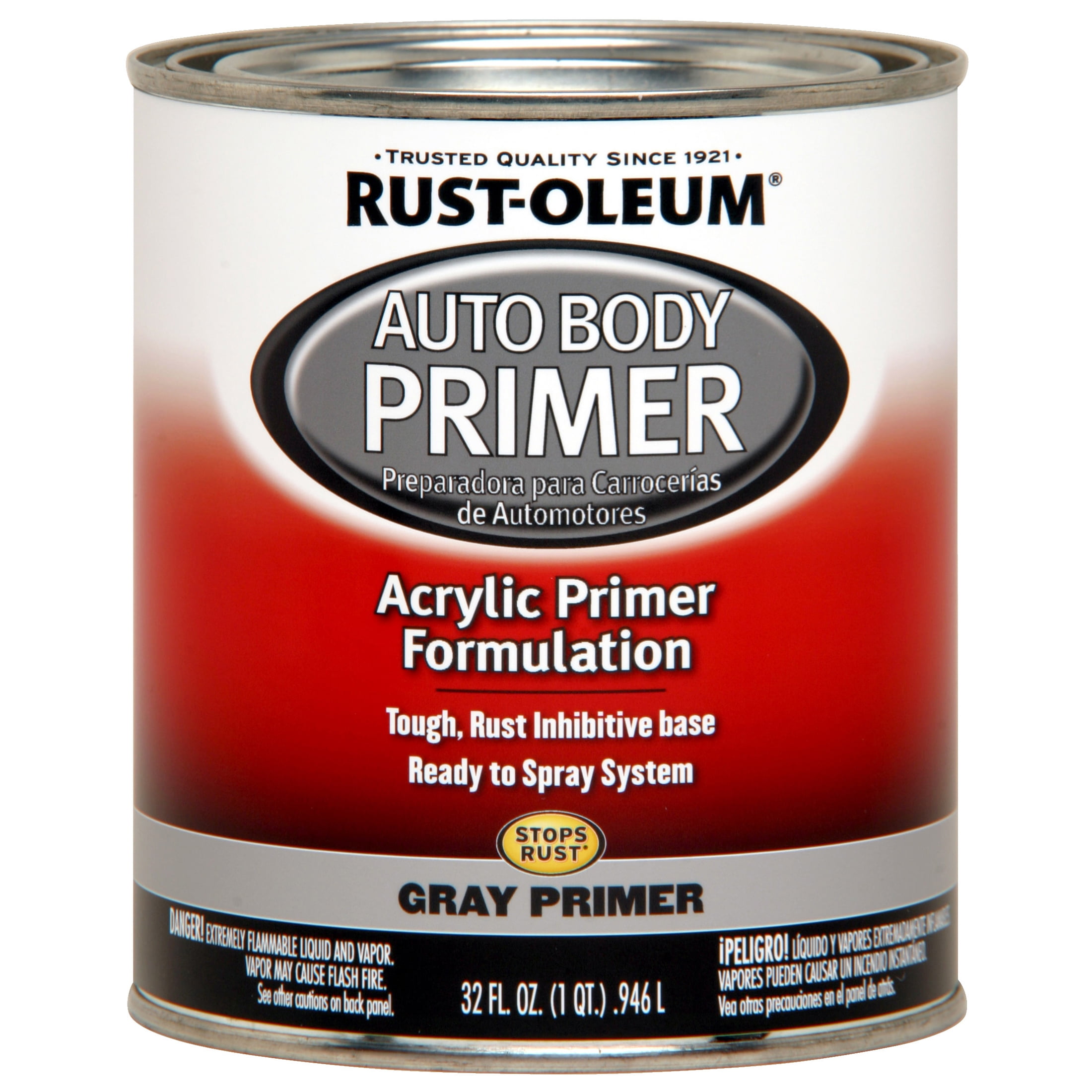 2 Pack, Gray, Rust-Oleum Automotive Flat Auto Body Primer-253499, Quart