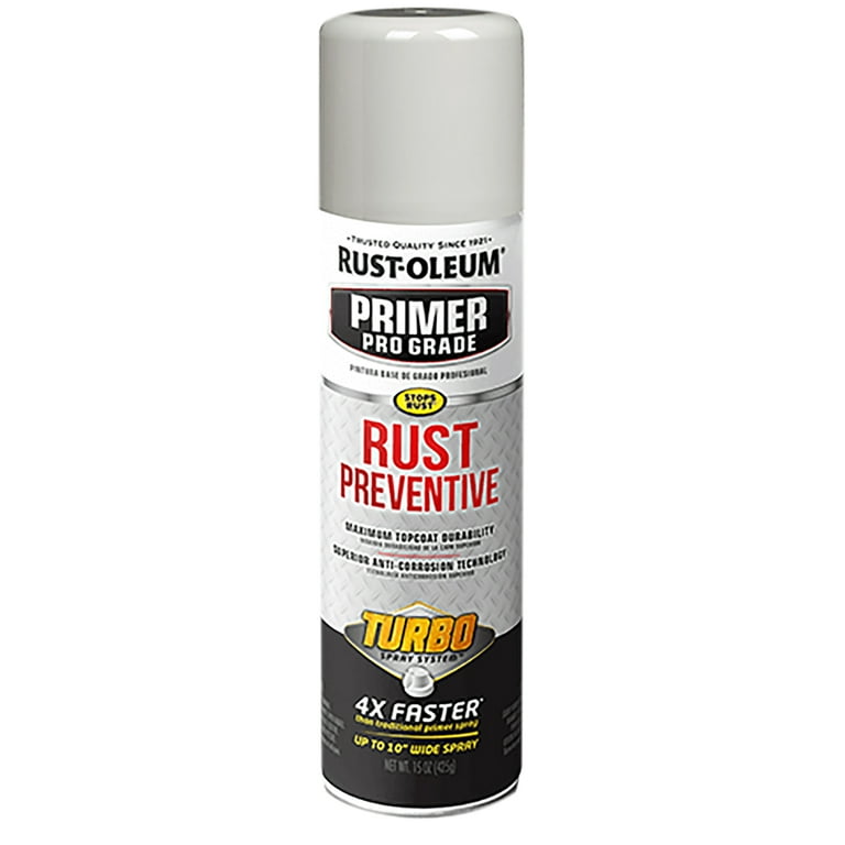Gray Rust Oleum Automotive Turbo Pro Grade Rust Preventative Primer Spray 372701 15 oz 6 Pack