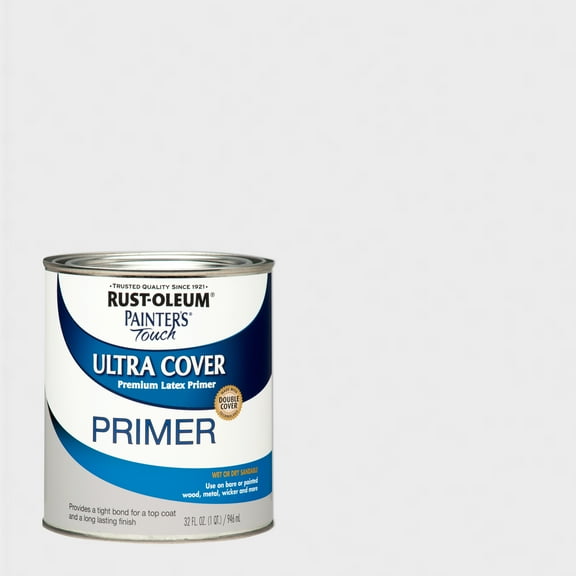 Gray, Rust-Oleum Painter's Touch Ultra Cover Primer Flat, Quart, 2 Pack