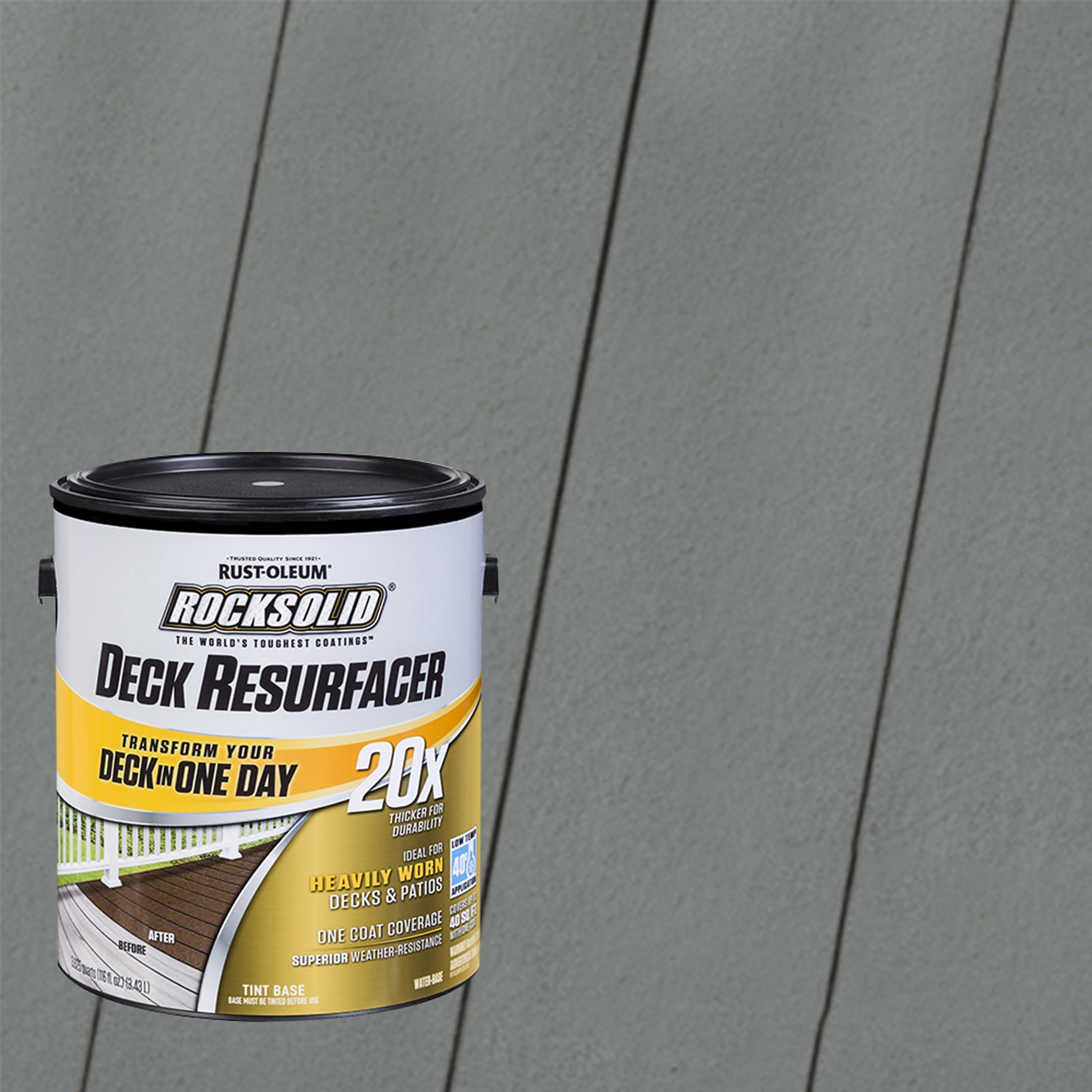 Gray, Rust-Oleum RockSolid 20X Exterior Wood Deck Resurfacer-319383T ...