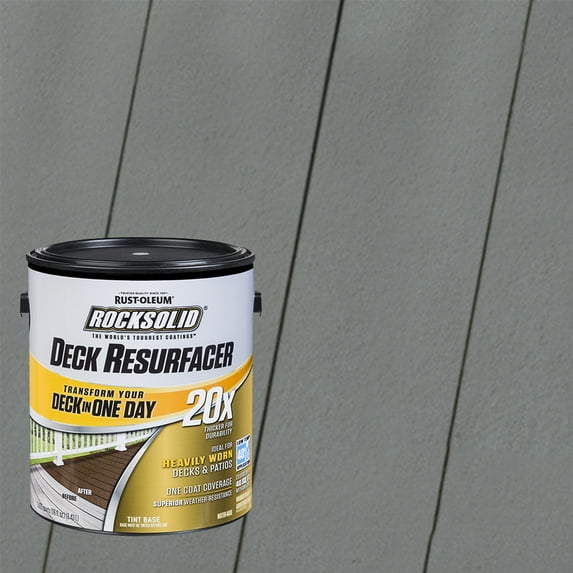 Gray, Rust-Oleum RockSolid 20X Exterior Wood Deck Resurfacer-319383T, Gallon