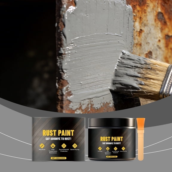 Gray Rust Paint 100ml Rust Converter Metal Primer With Brush Water Resistant Rust Stop Coating for Steel Iron Tools Fence Railings Furniture Automotive Parts Rust Shield
