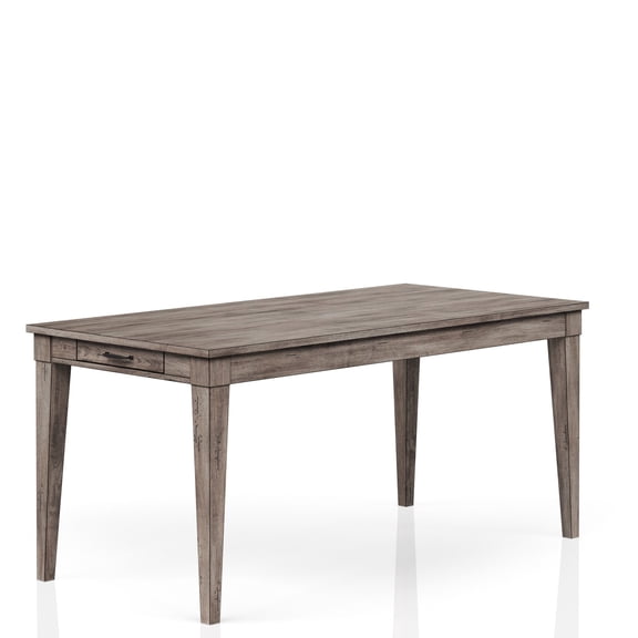 Gray Rustic Expandable Dining Table | Two Drawers for Storage in Large Gatherings | Solid Wood and MDF Construction | Overcomes Lack of Storage and Seating Space
