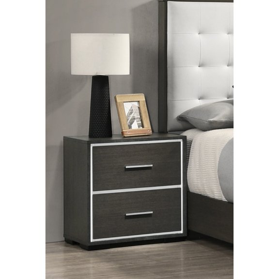 Gray Rustic Finish - Two Drawers Storage - Bedroom Use - Enhance Bedroom Space