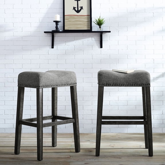 Gray - Saddle Design Stools - Home Bar Decor - Adds Style to the Space