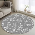 thumbnail image 1 of Gray Sage Leaves 3FT Round Area Rugs for Living Room Boho Floral Leaf Ultra-Thin Non-Slip Round Rugs Machine Washable Low Pile Circle Carpet for Bedroom Kitchen Nursery, 1 of 9