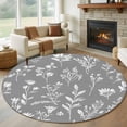 thumbnail image 1 of Gray Sage Leaves 8FT Round Area Rugs for Living Room Boho Floral Leaf Ultra-Thin Non-Slip Round Rugs Machine Washable Low Pile Circle Carpet for Bedroom Kitchen Nursery, 1 of 9