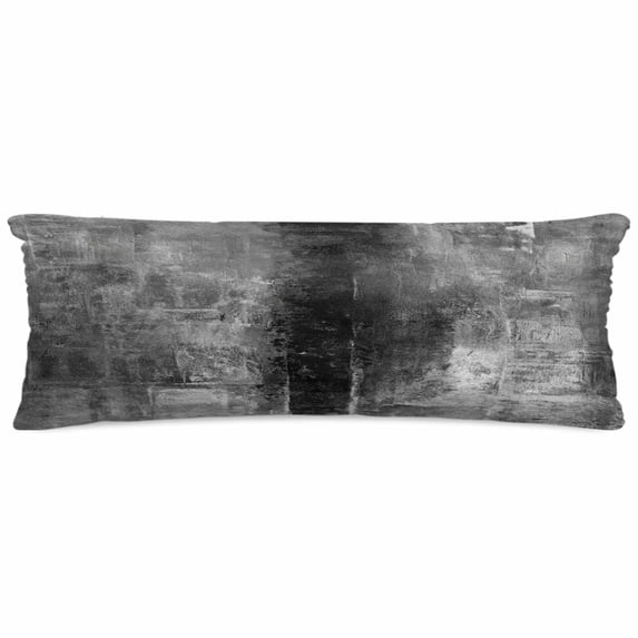 Gray Satin Pillowcase for Hair and Skin with Zipper, Soft Breathable Cooling Silk Pillow Cases, Retro Oil Painting Modern Abstract Art Aesthetics Body Pillow Covers Bed Pillows 20"x54"