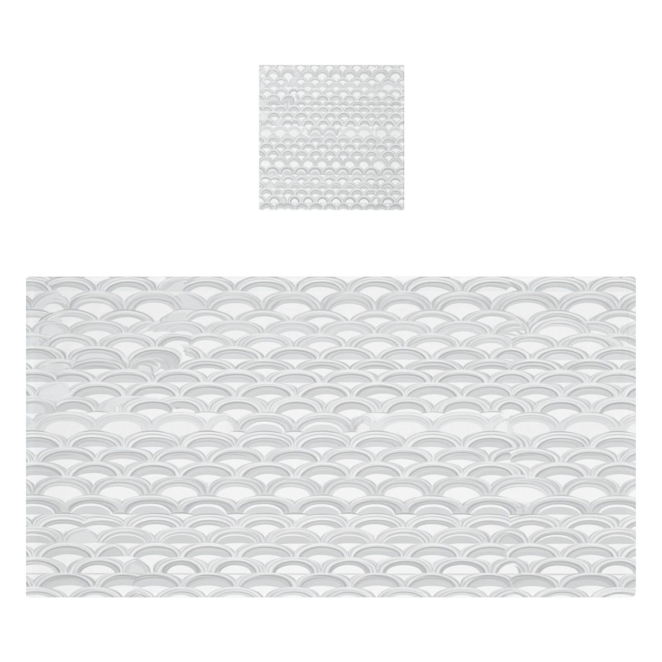 Gray Scallop Pattern Design 2 Piece Cotton Bath and Face Towel Set Soft and Absorbent, for Beach Pool Bathroom