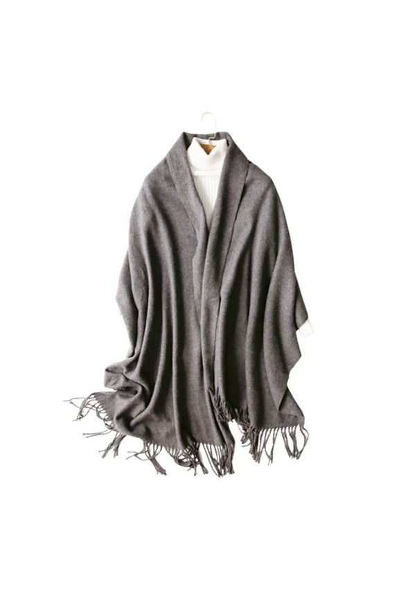 Gray Scarf Autumn and Winter Thickened Wool Scarf Shawl Use Black Women Wool Shawl Scarf Solid Lightweight Soft Wrap for Fall Winter