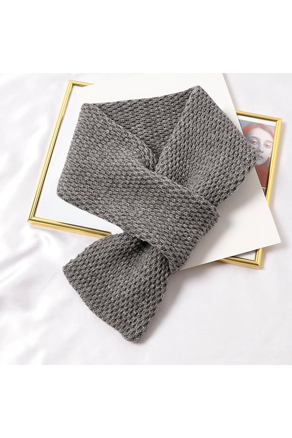 Gray Scarf Ladies Winter Scarf Classic Solid Color Warm Soft Thick Knit Wool Scarf