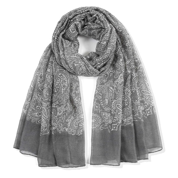 Gray Scarfs Scarf Women Fashion Cashew Printing Paris Gauze Scarf Tie Scarf Prevents In Cape Large Scarf