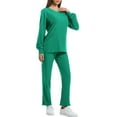 thumbnail image 1 of Gray Scrubs For Woman,Petite Soft Quality Knit Stretch Fabric Scrubs Set for Women,Scrub Tops and Pants,Static Free - Green - XL, 1 of 3