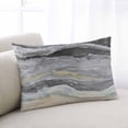 thumbnail image 1 of Gray Sea Wave Throw Pillow Cover Case, Couch Sofa Bed Pillowcase, Soft Decorative Lumbar Pillow Protector, Ombre Abstract Coastal Summer Ocean 12x20Inch Reversible Pillow Shams with Zipper, 1 of 6