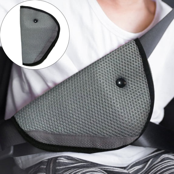 Gray Seatbelt Safety Adjuster – Dusknt Car Seat Belt Protector for Child Baby Kids, Adjustable Holder for Comfortable & Safe Ride, Spring Travel Essential