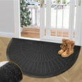 Gray Semicircle Door Mats Outdoor, Durable Rubber Mats Front