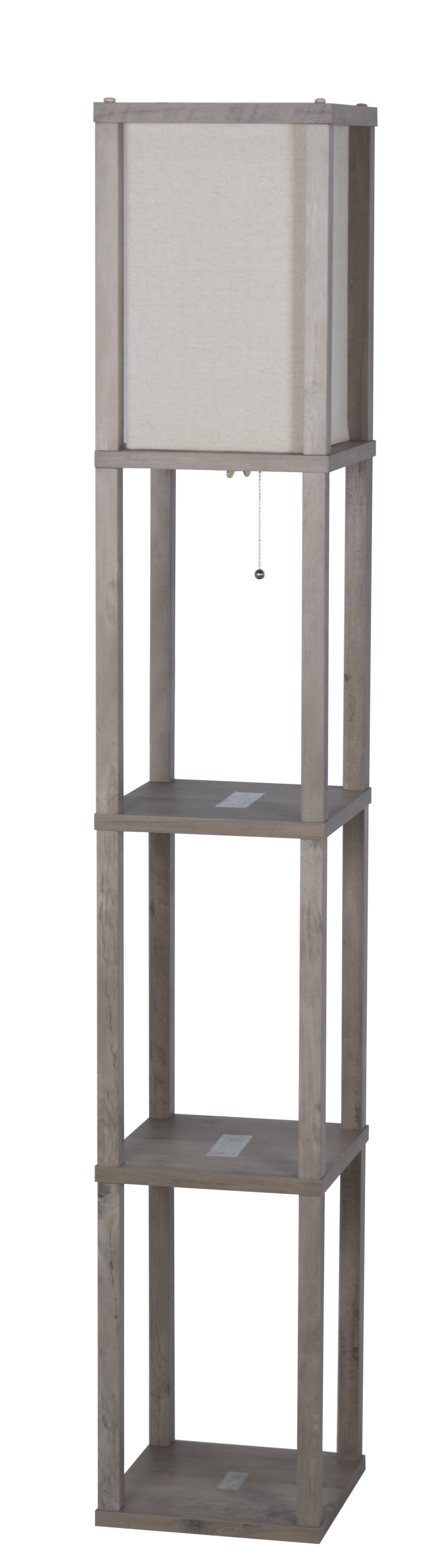 Gray Shelf Floor Lamp
