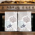 thumbnail image 1 of Gray Shell Coral Kitchen Towels Set of 3, Coastal Summer Beach Nautical Ocean Absorbent Dish Towels for Kitchen, Microfiber Hand Towel, Quick Drying Tea Towel for Cleaning Decorative Dishcloths, 1 of 7