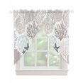 thumbnail image 1 of Gray Shell Coral Swag Valances for Windows, Coastal Summer Beach Nautical Ocean Rod Pocket Sheer Valances for Large Windows, Swag Toppers Light Filtering for Kitchen Living Room 2 Panels 36''x63'', 1 of 6
