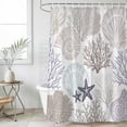 thumbnail image 1 of Gray Shell Coral Waterproof Fabric Shower Curtain,Coastal Summer Beach Nautical Ocean Waterproof Fabric Shower Curtain for Bathroom Curtains Bathtubs Hotel Shower Curtains with 12 Hooks Small 36x72in, 1 of 8