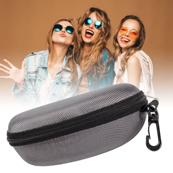 Gray Shockproof Oxford Cloth Eyeglasses Case with Soft Lining, Glasses Holder Spectacle Pouch for Home Officetravel Handbag