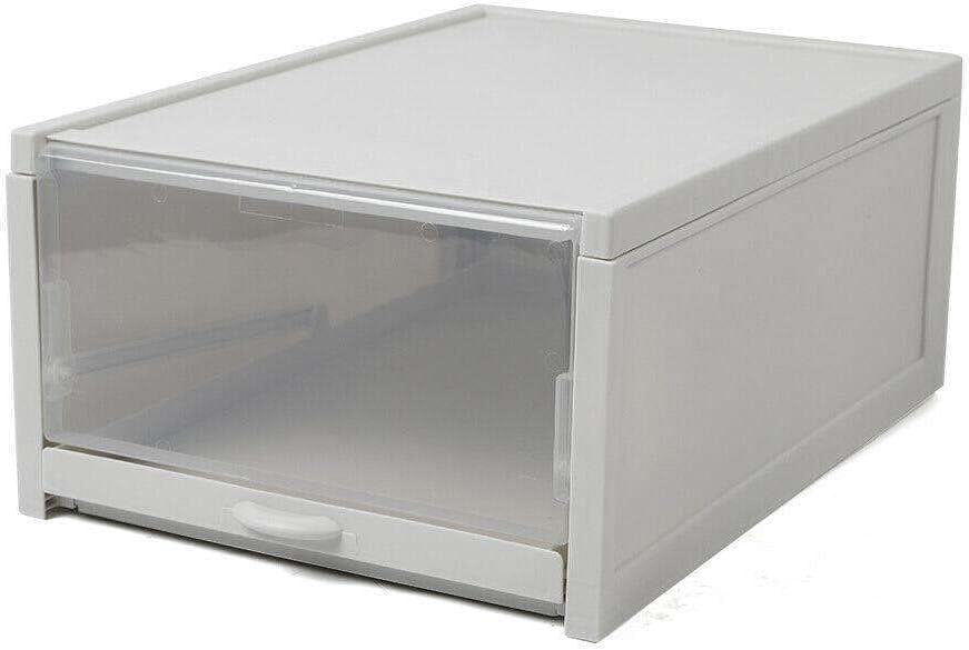 Gray Shoe Box Transparent Foldable Drawer Type Storage Organizer ...