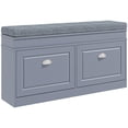 thumbnail image 1 of Gray Shoe Rack Bench with 2 Drawers & Adjustable Shelf / Comfortable Seating & Ample Shoe Storage in Entryway, 1 of 3