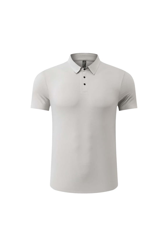 Gray Short Sleeve T Shirts for Mens Fall Summer High Neck Faux Silk Rayon Quick Dry Plain Tee Shirt Tops Man 2026 Clothes Trendy Y2K XXL