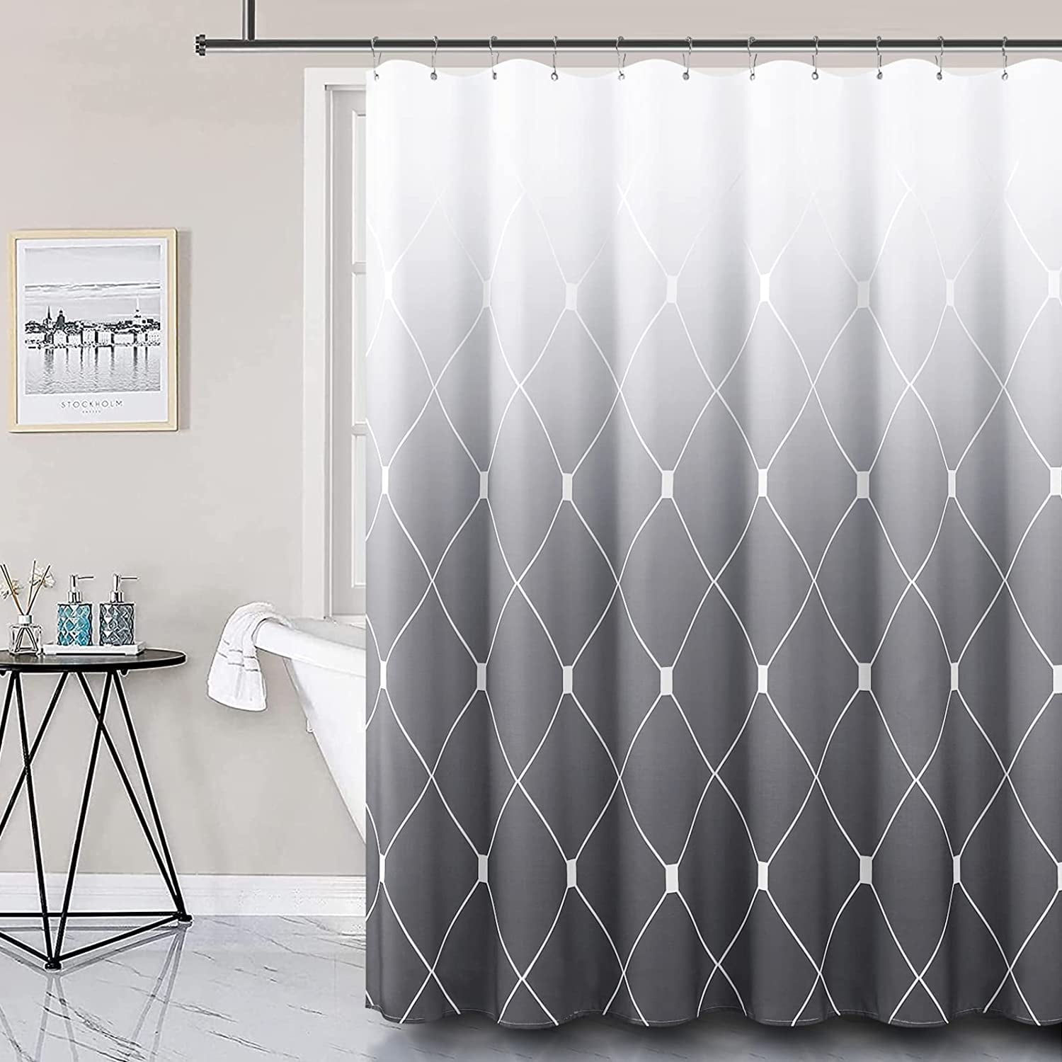 Gray Shower Curtain Light Grey Bath Shower Curtain Grey Shower Curtain ...