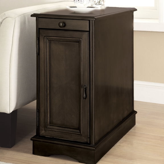 Gray Side Table - Power Port and USB - Bedroom Space - Simple Assembly