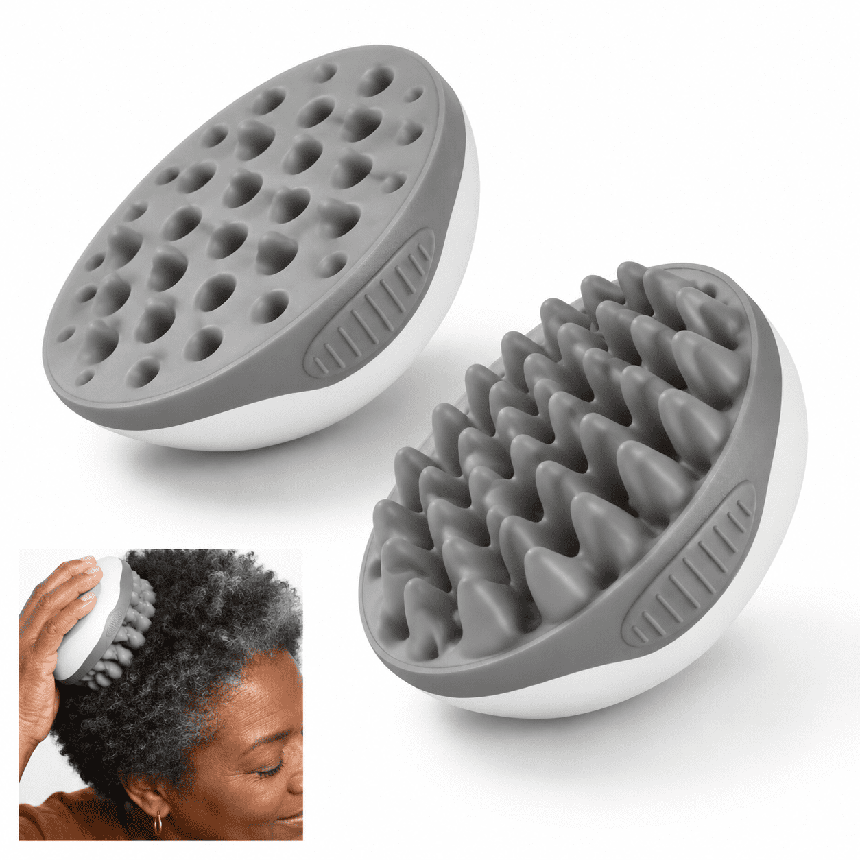 Gray Silicone, Double-sided Non-slip Travel Size for Afro and Short ...