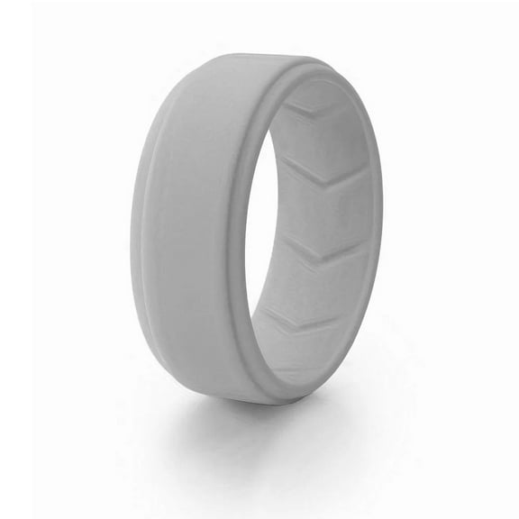 Gray Silicone Wedding Ring Band Breathable Men Woman Temporary Rubber Flexible