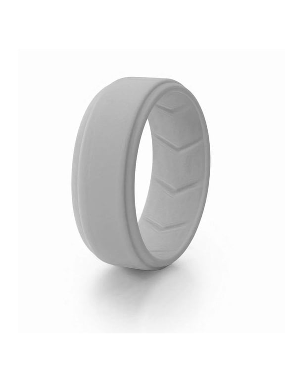 Gray Silicone Wedding Ring Band Breathable Men Woman Temporary Rubber Flexible