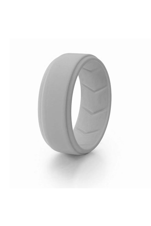 Gray Silicone Wedding Ring Band Breathable Men Woman Temporary Rubber Flexible