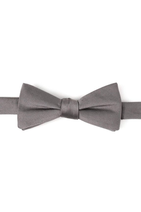 Gray Silk Bow Pre-Tie