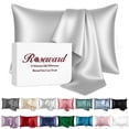 thumbnail image 1 of Gray Silk Pillowcase for Hair and Skin Made in USA, Real 22 Momme Satin Pillowcase Queen with Zipper, 6A Grade Mulberry Silk, Organic, Anti Acne, Anti Wrinkle, 1 Pc 20"x30", 1 of 7
