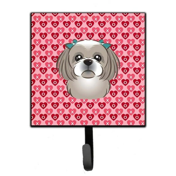 Gray Silver Shih Tzu Hearts Leash or Key Holder