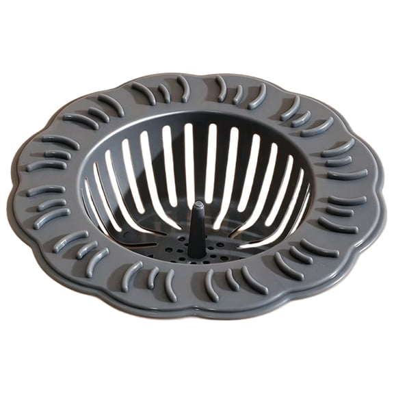 Gray Sink Strainer 11x2, Plastic Food Catcher For Kitchen Drain, Removable Basket With Handle