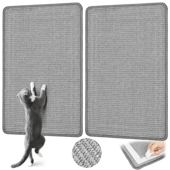 Gray Sisal Cat Scratch Mat 2-Pack Large Indoor Cat Use Pad